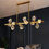 Thumbnail: Modern Copper Crystal Light Luxury Chandelier Long Strip Home Decorative Lamps