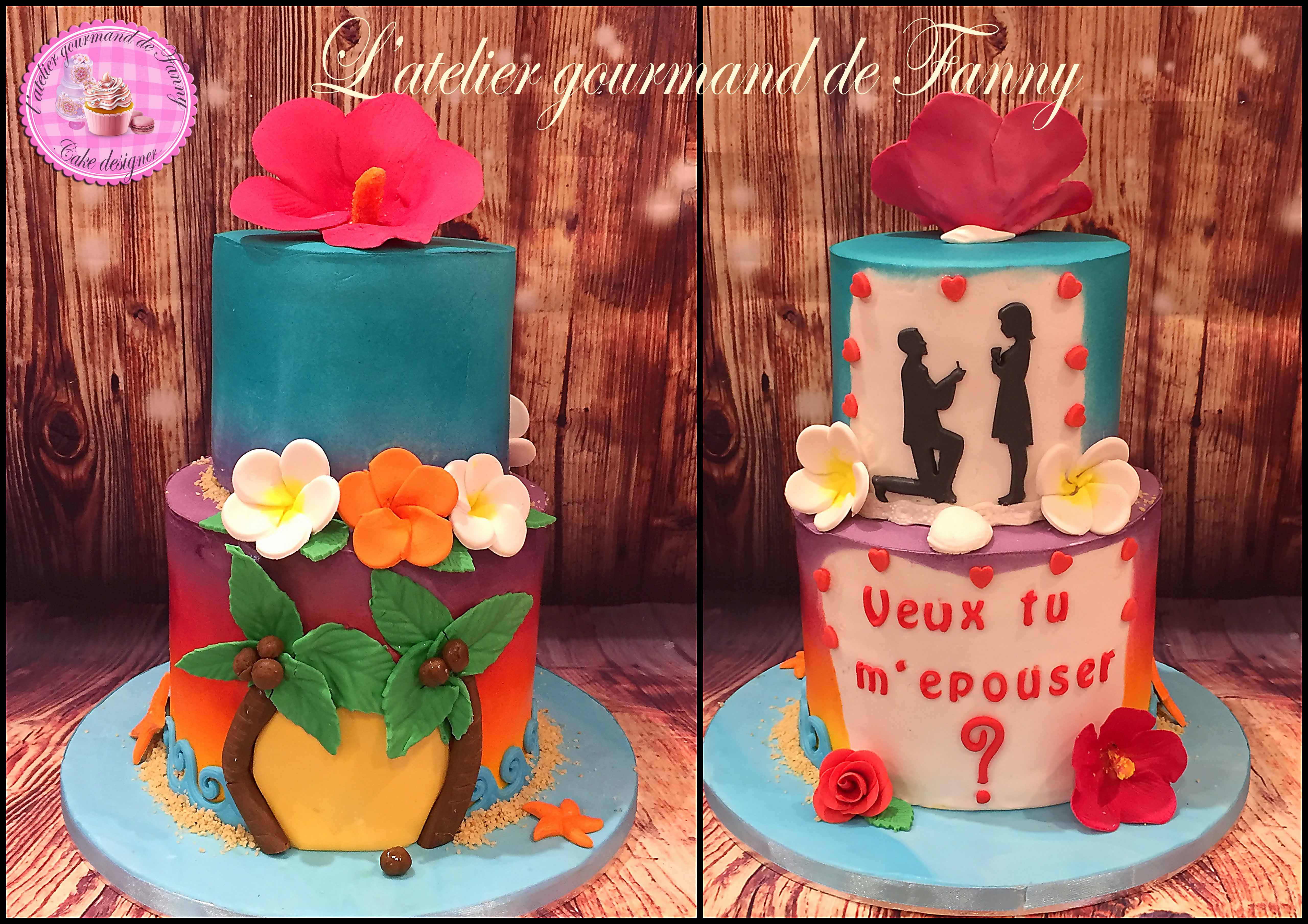 Gateau Polynesie et demande en mariage