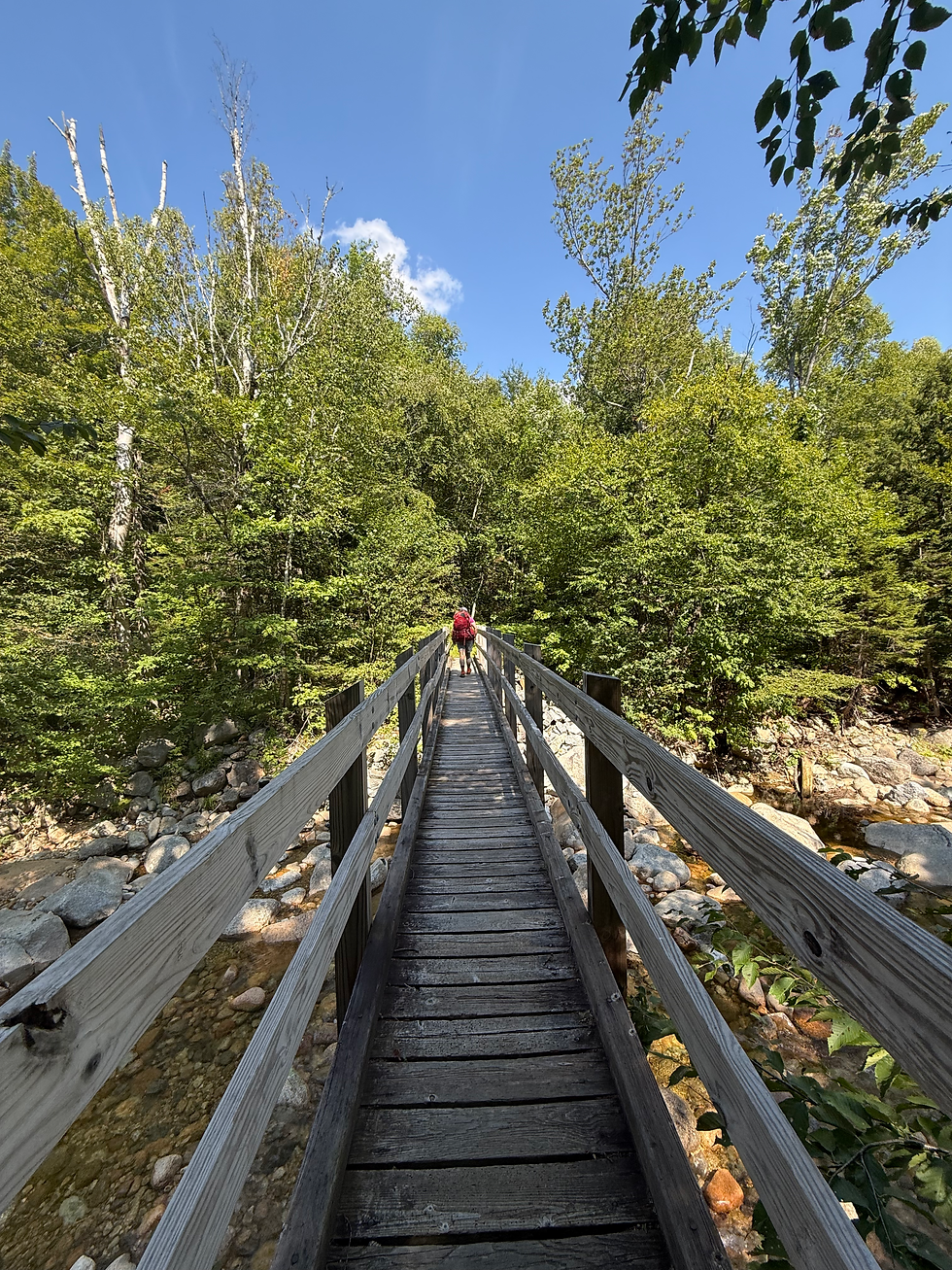 Walking out on Sawyer Pond Trail