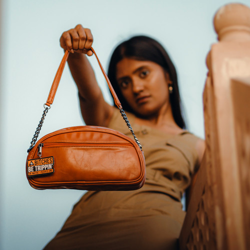 ORANGE QUIRKY STICKER BAGUETTE | Khoobee India