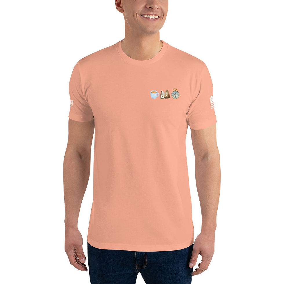 Thumbnail: Coffee Book Compass • Men's Fitted T-Shirt
