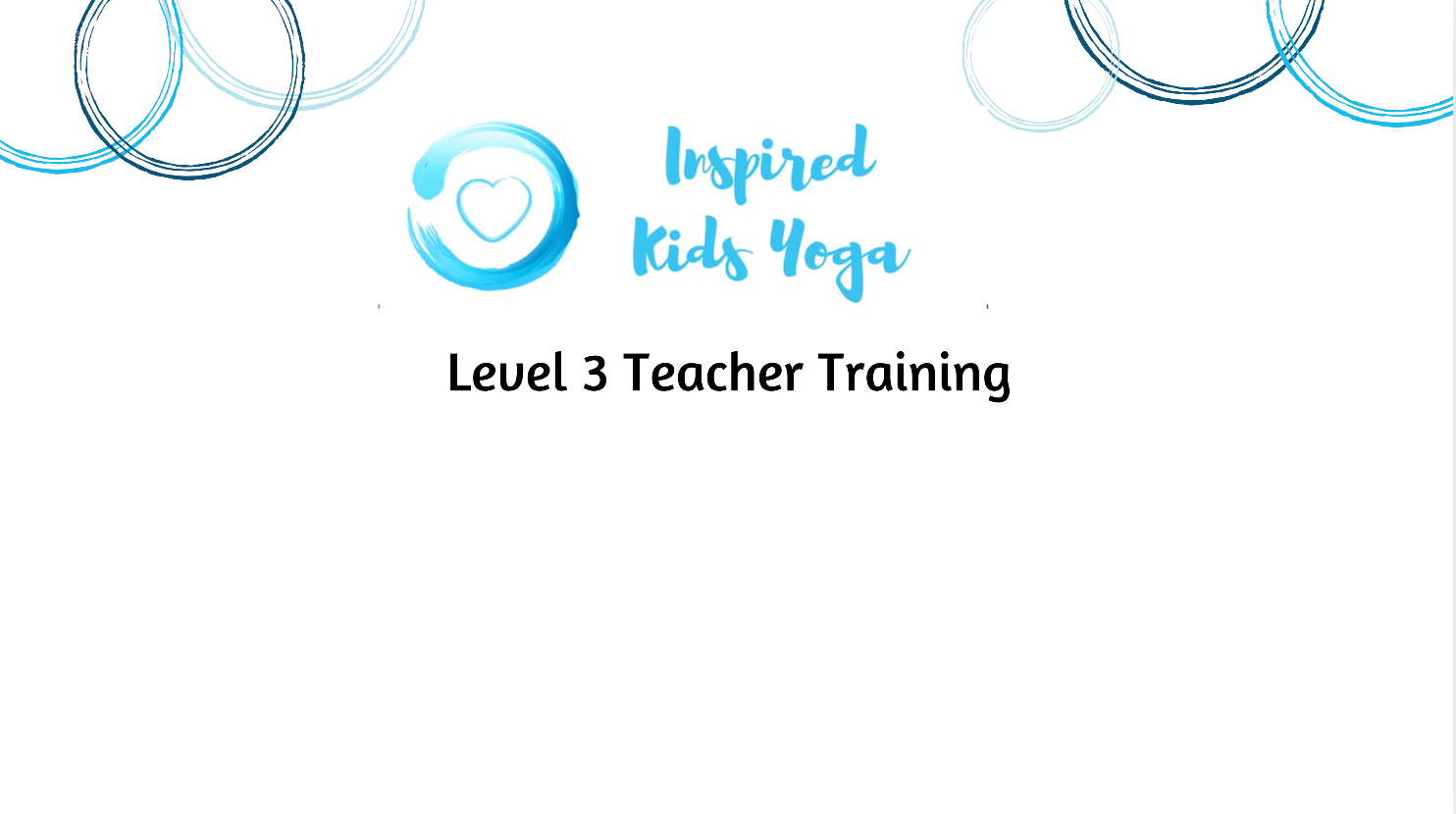 Level 3 Inspired Kids Yoga Teacher Training