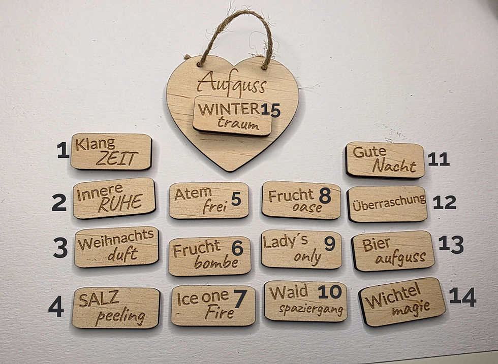 Miniaturbild: Saunaaufguß Schilder