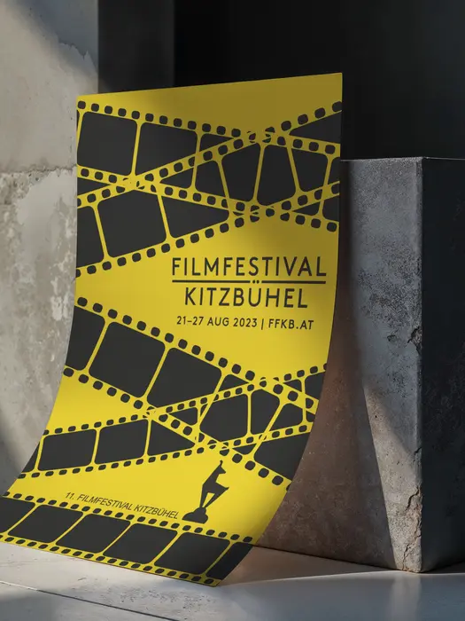 Plakatdesign für den Designwettbewerb des Filmfestival Kitzbühel mit moderner Typografie und markanter Bildgestaltung. Grafikdesign