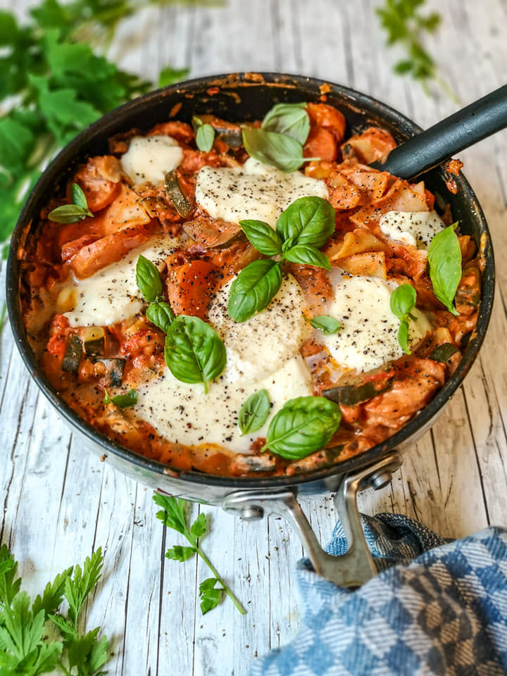 PfannenLasagne mit Mozzarella