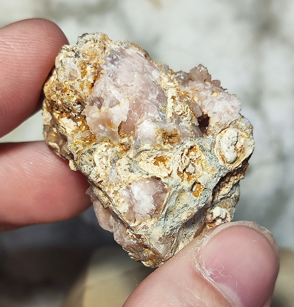 Thumbnail: Peruvian Rose Quartz Cluster (Rare formation)