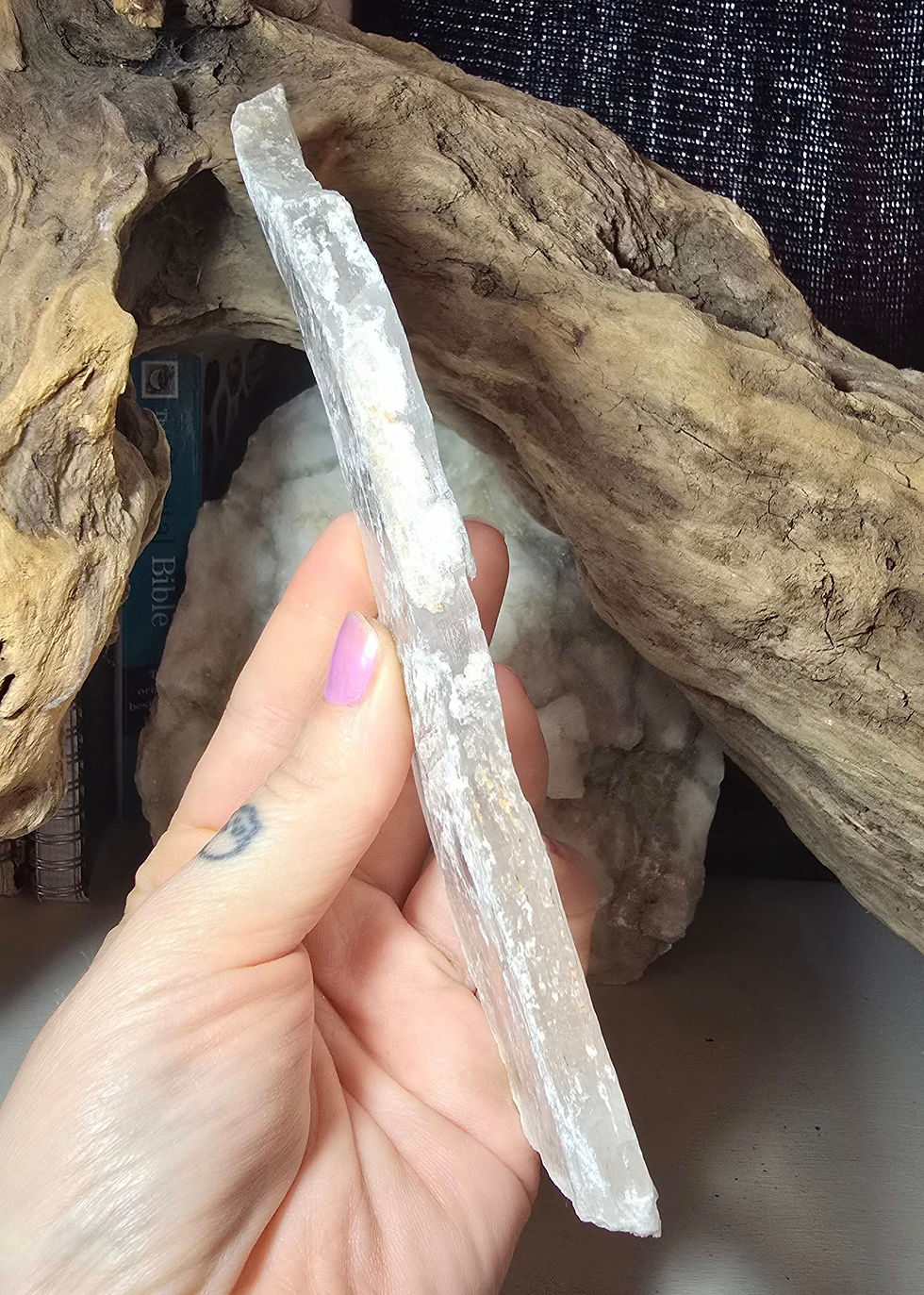 Thumbnail: selenite bar hand held side view
