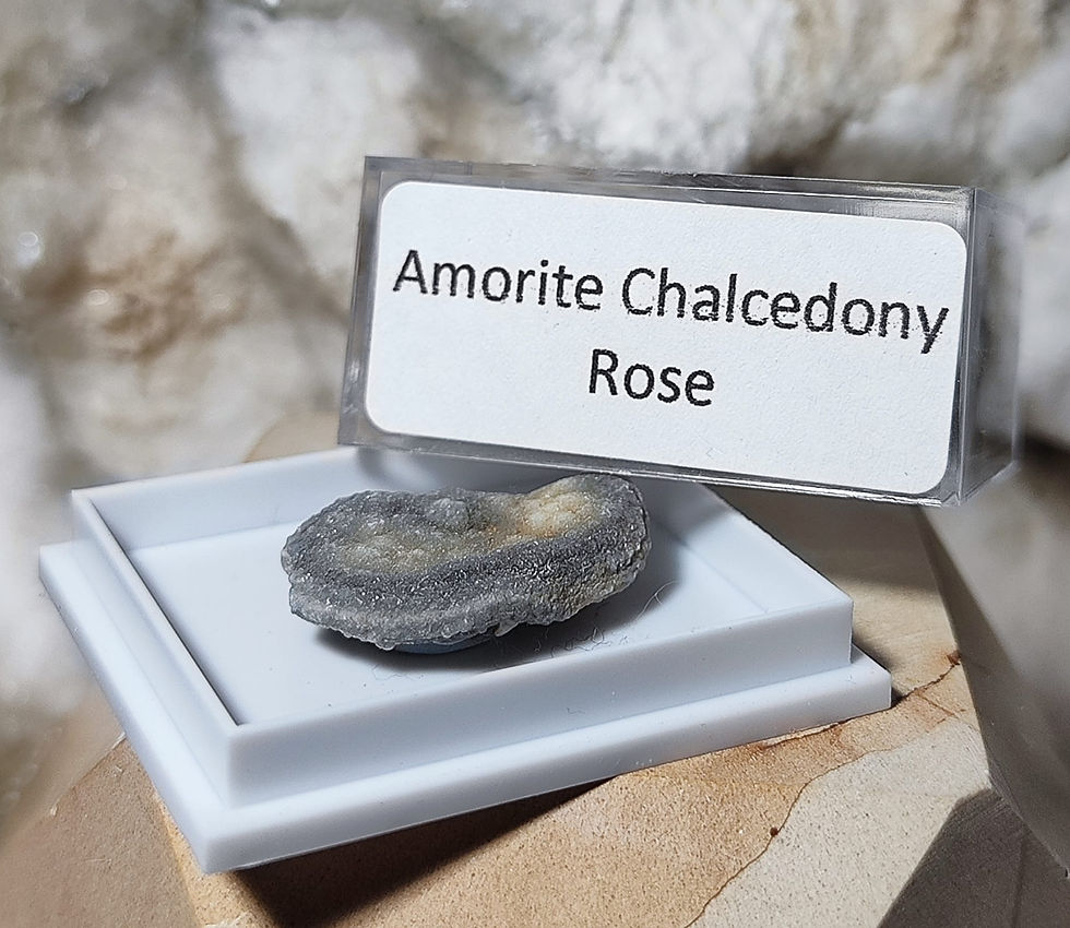 amorite chalcedony rose with display box