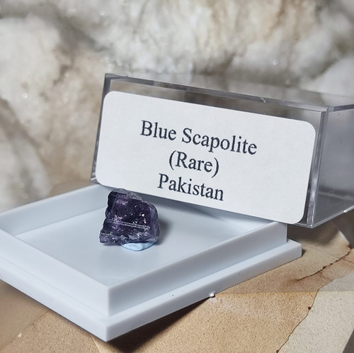 Blue Scapolite (Rare) Pakistan CA Fossils Crystal