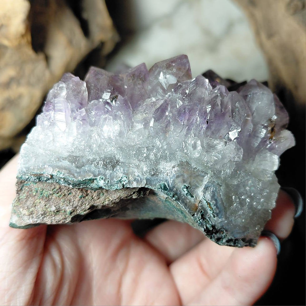 Thumbnail: amethyst bed hand held side view