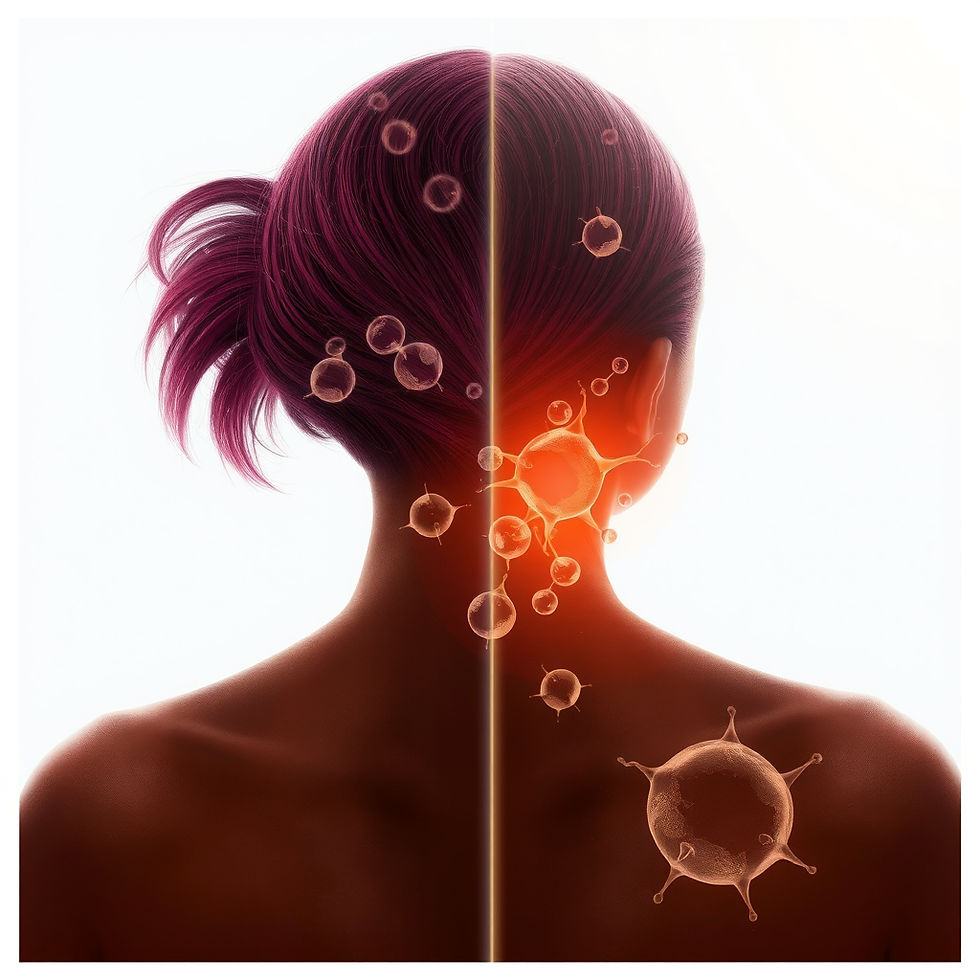 imagen artística de una mujer vista por atras ejemplifica como el cabello se vuelve gris