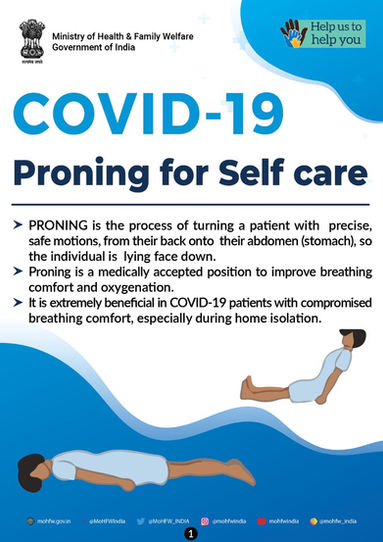 Health ministry advises Proning at home for Covid-19 patients with Breathing Troubles