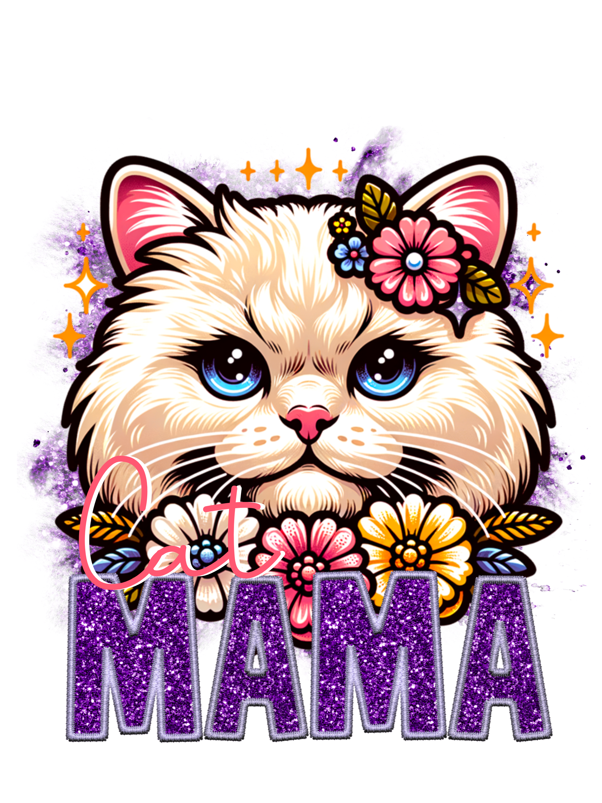 Long Hair White Cat MAMA