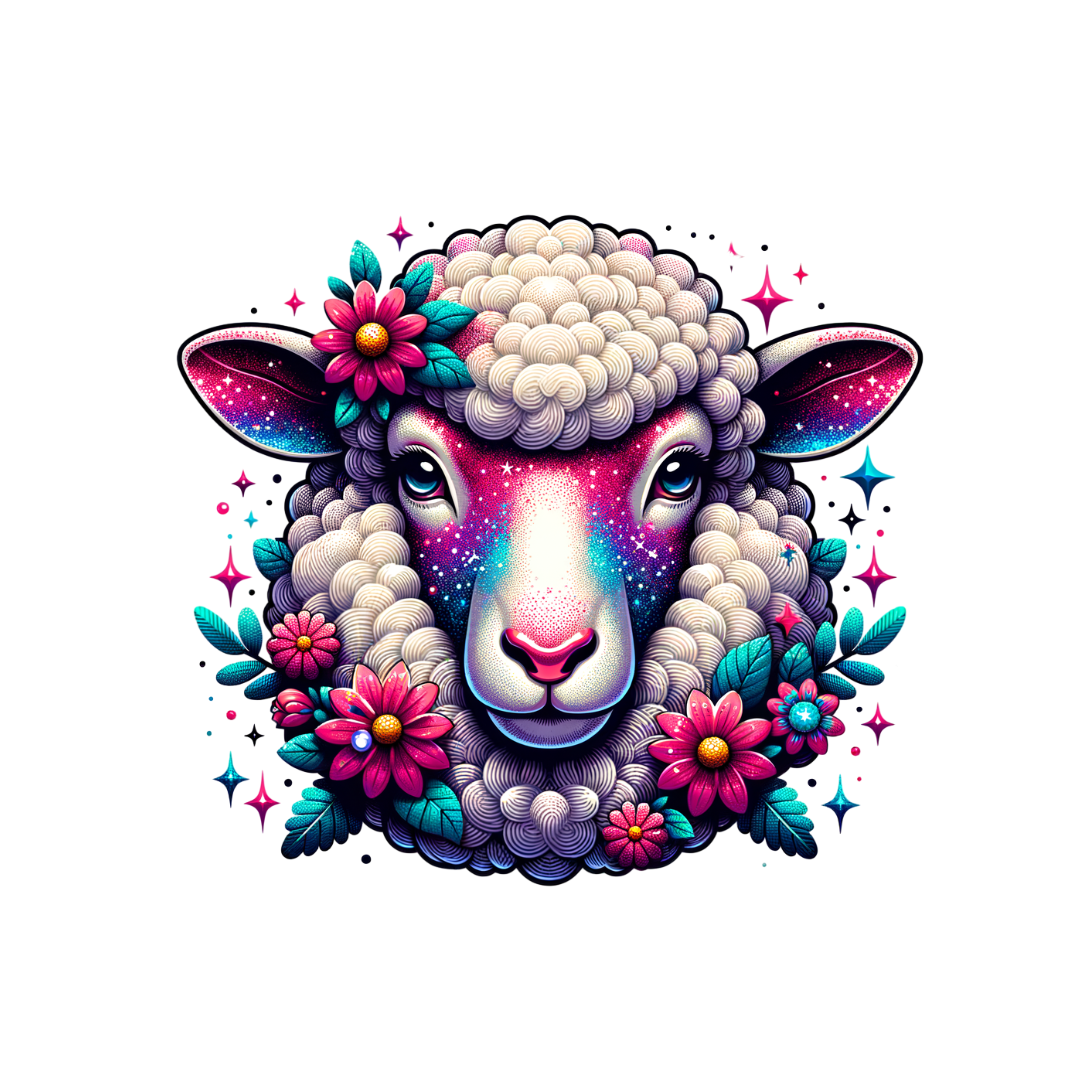 Lamb with flowers
