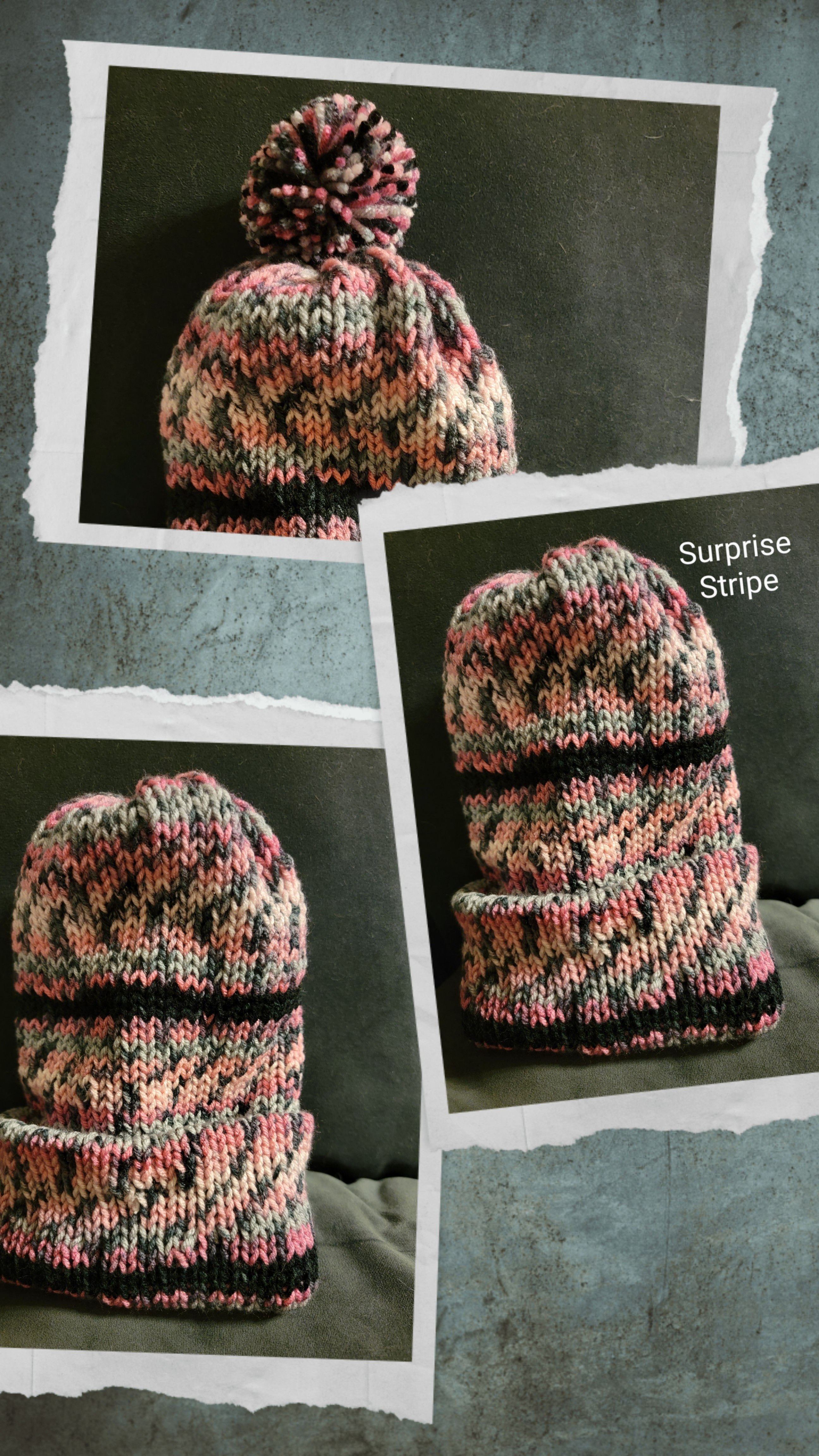 Surprise Stripe Beanie Hats / Skull Caps