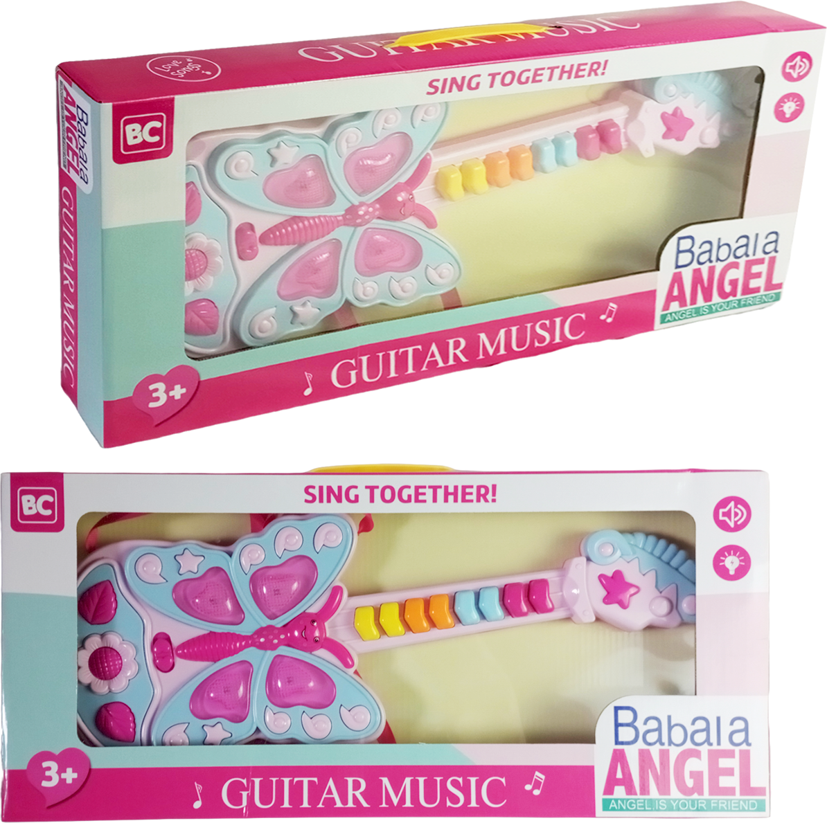 GUITARRA MUSICAL COM LUZ E SOM