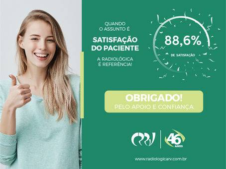 RECONHECIMENTO: Em pesquisa junto aos clientes, a Clínica alcança 88,6 % de satisfação