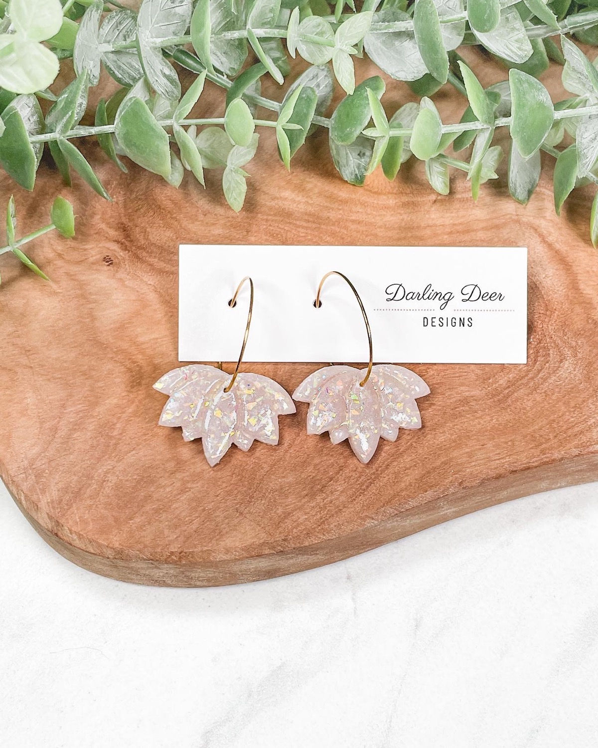 Opalescent Clay Lotus Dangles