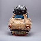 clay car with pompadour hair