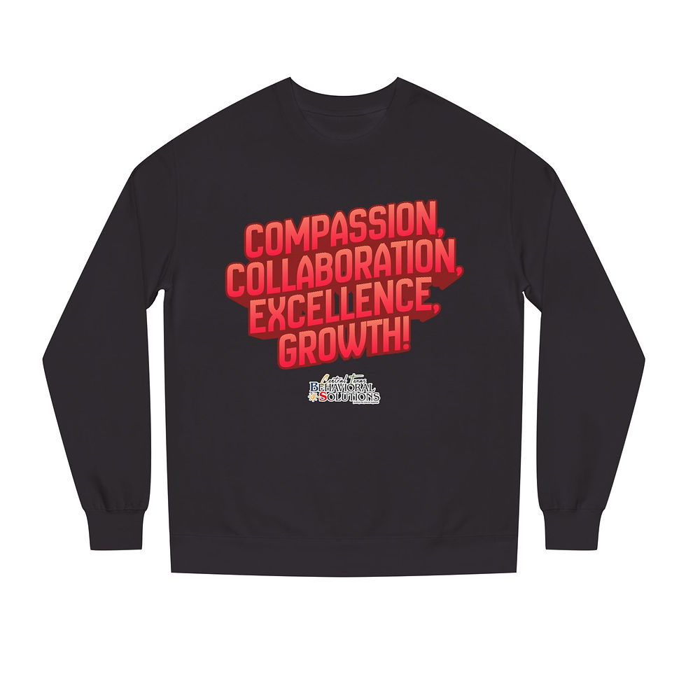 Thumbnail: Compassion Collaboration Excellence Growth Sweatshirt — Motivational Crew Neck