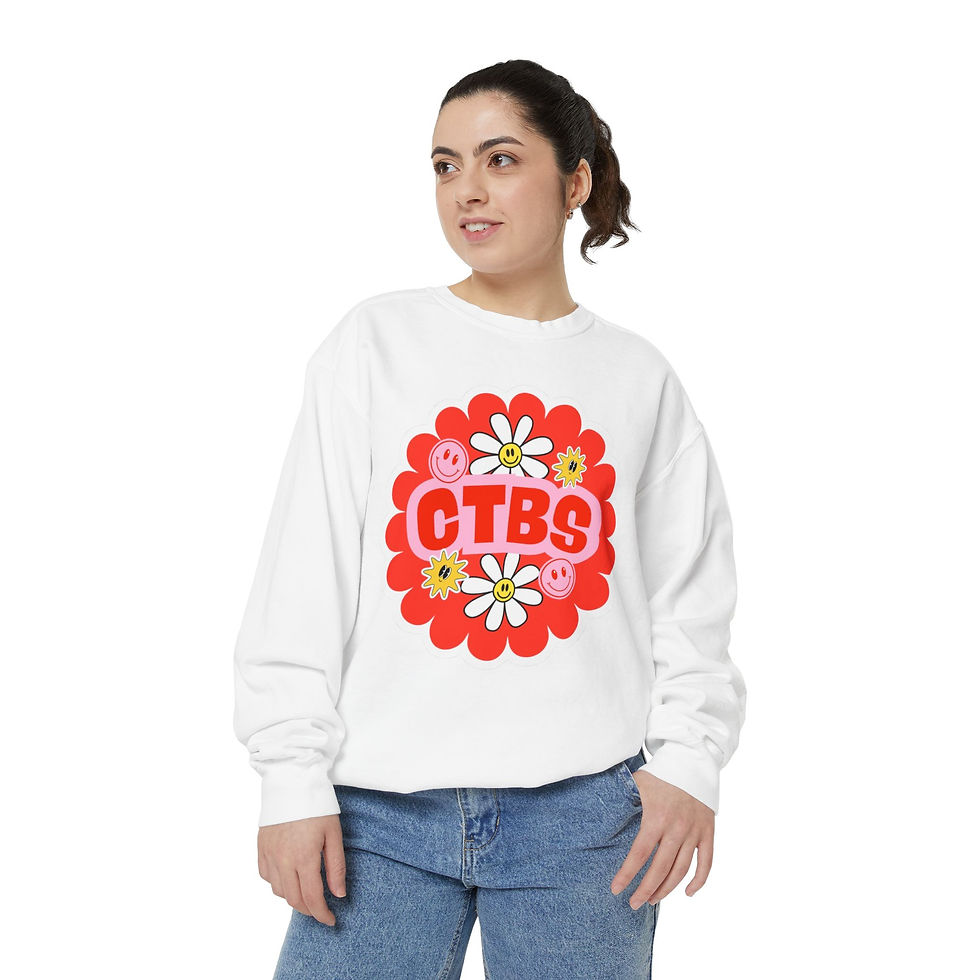 Thumbnail: Retro Floral 'CTBS' Sweatshirt — Cute Daisy Graphic Crewneck