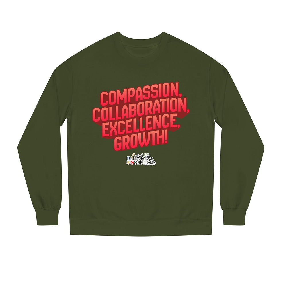 Thumbnail: Compassion Collaboration Excellence Growth Sweatshirt — Motivational Crew Neck