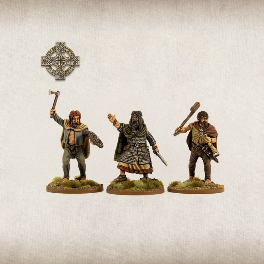 Miniature : Guerriers et chiens irlandais (x42)