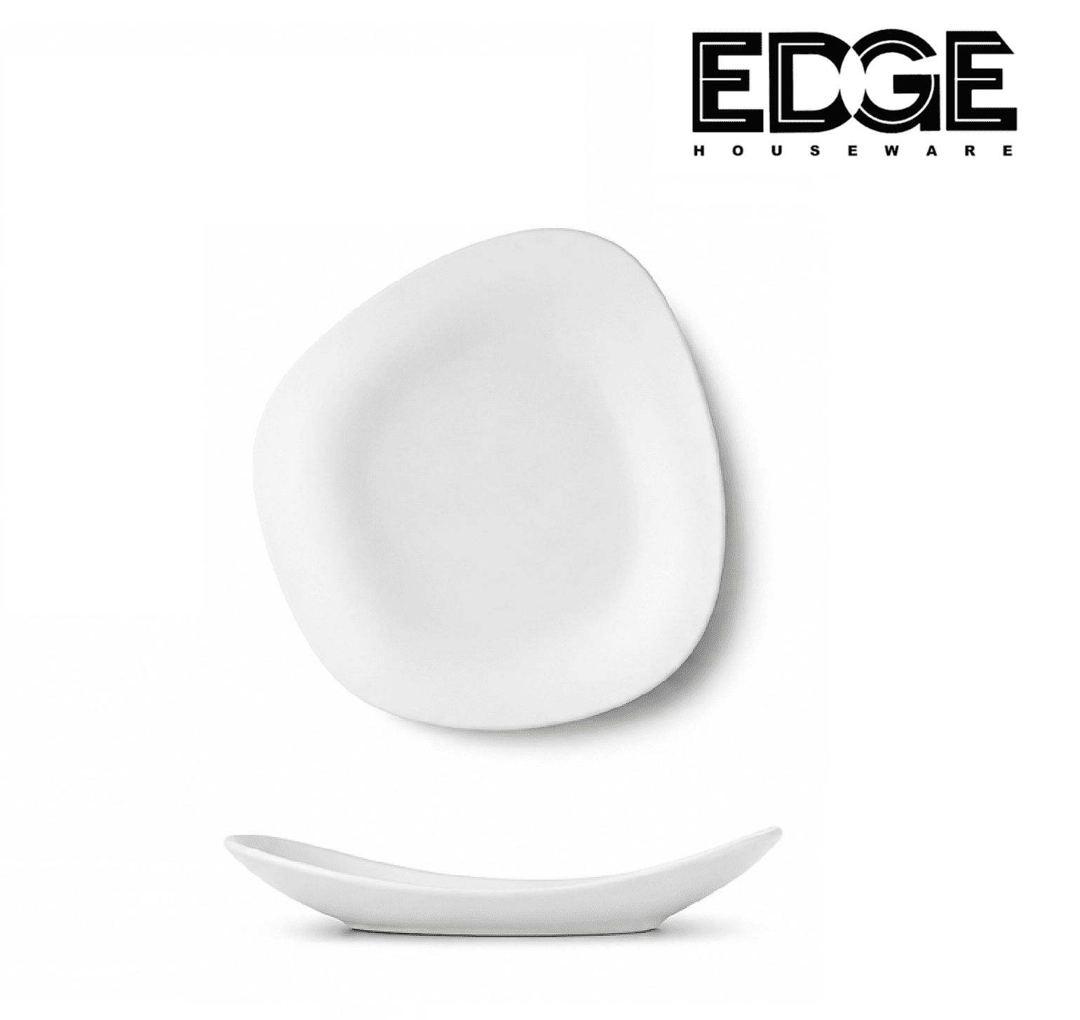 7.25 ″ White Melamine Wave Pebble Plate
