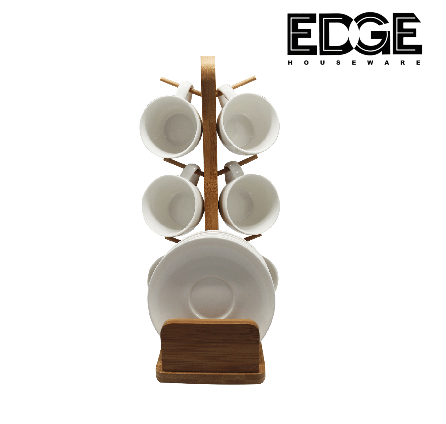 6 pcs Cup & Saucer with Holder Set