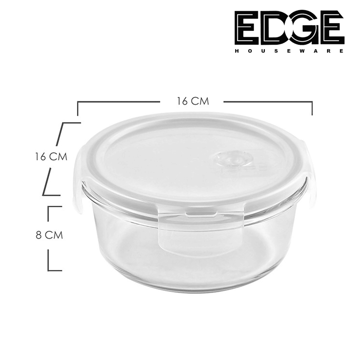 840 ml White Lid Round Food Keeper