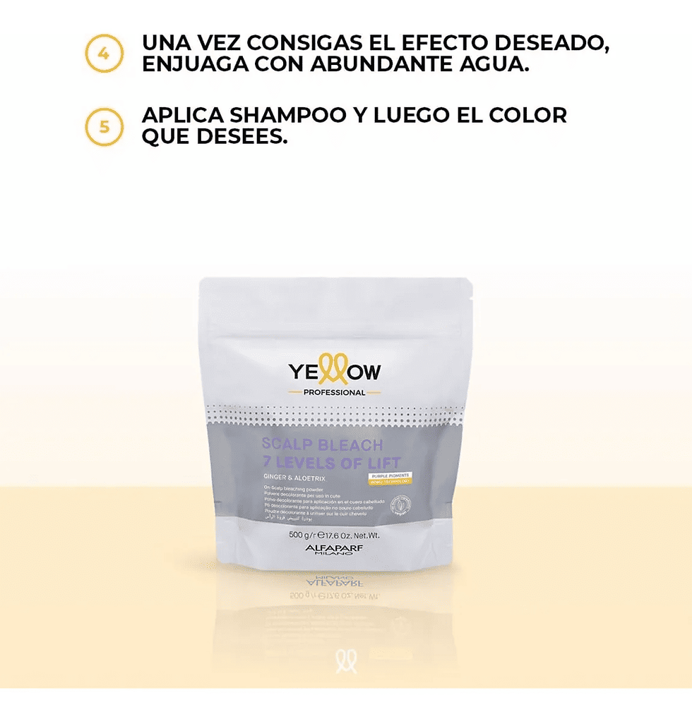 Miniatura: Decolorante Yellow Scalp Bleach – 7 Niveles de Aclarado 500gr
