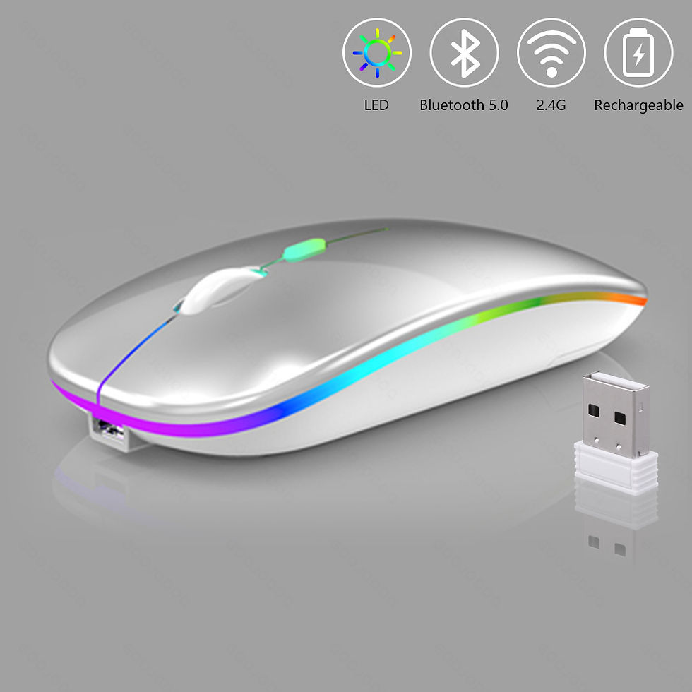 Miniatura: Mouse sem fio GOOJODOQ Bluetooth + 2.4G, recarregável, silencioso e ergonômico
