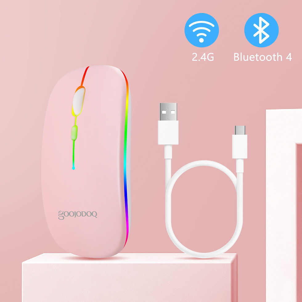 Miniatura: Mouse sem fio GOOJODOQ Bluetooth + 2.4G, recarregável, silencioso e ergonômico