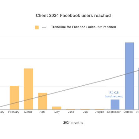 Social Media Management results on a client's results graph