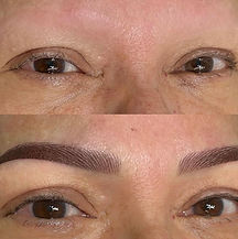 Before and after permanent brows treatment – ombré brows correction at Labelle Permanent Makeup Crewe Cheshire