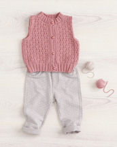 Thumbnail: tiny bow cardi & vest 455 by Cleckheaton