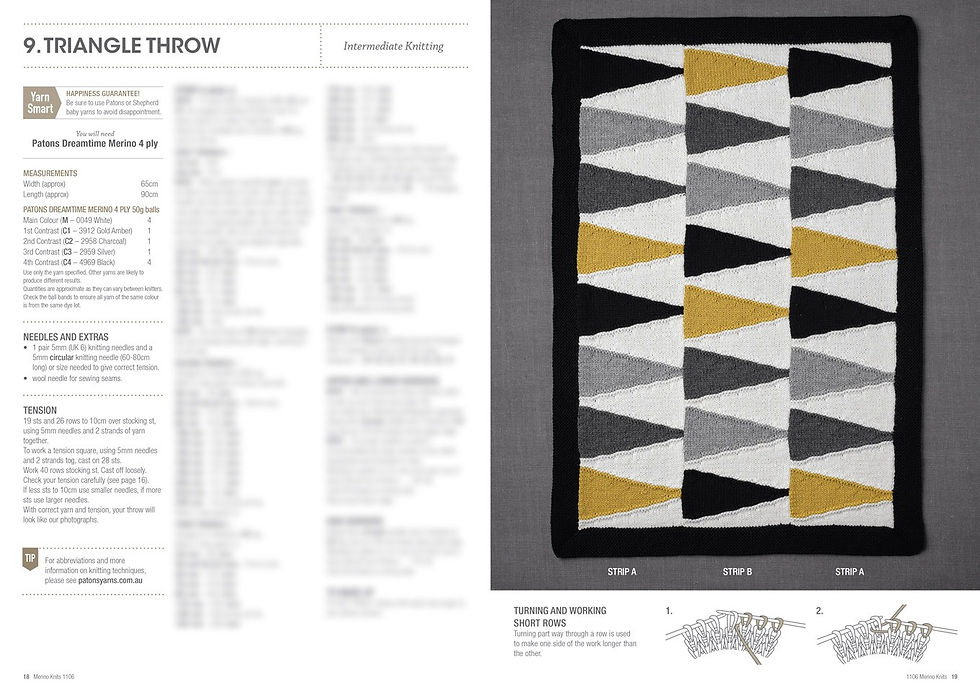 Thumbnail: Baby's triangle throw pattern