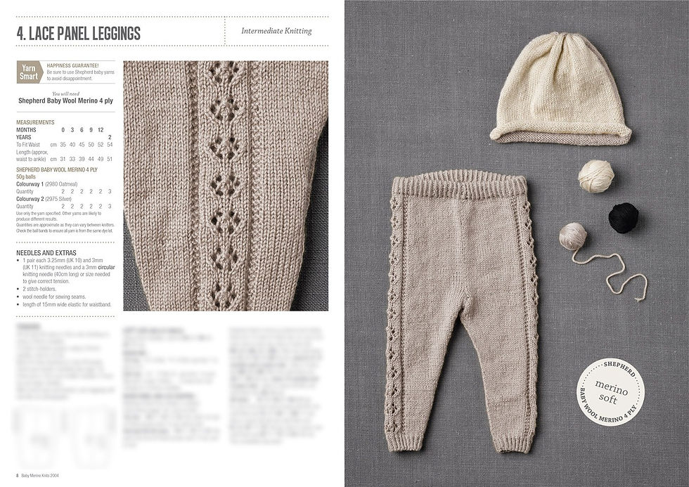 Thumbnail: knitted baby;s lace panel leggings