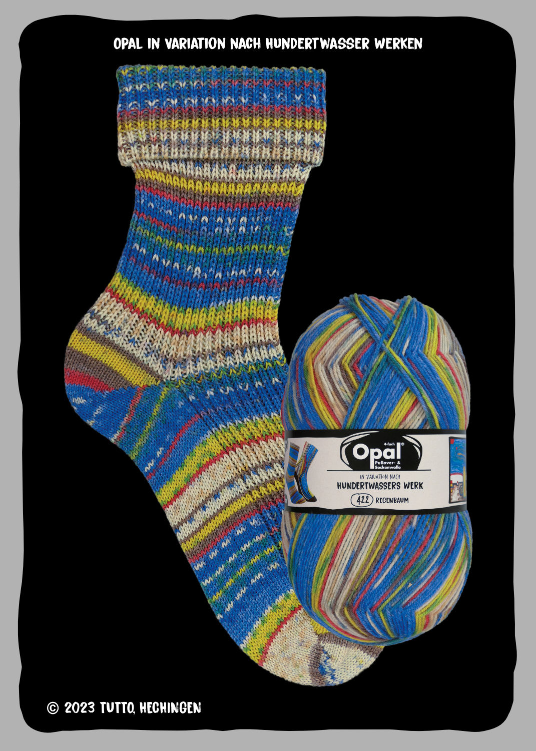 Hundertwasser 4057—Opal 4 ply Sock Yarn