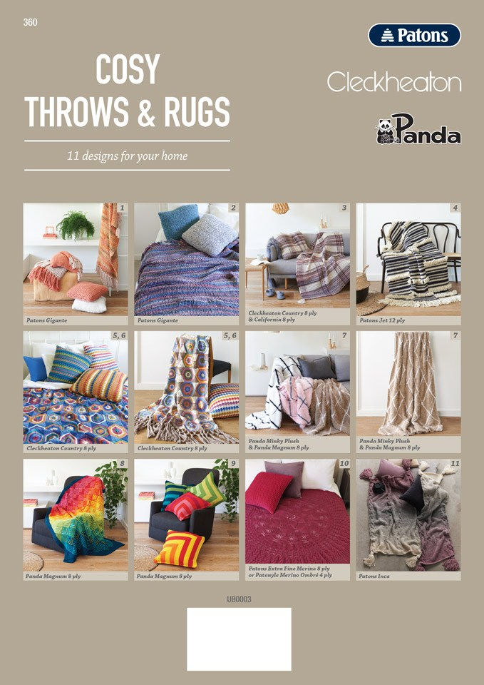 Thumbnail: Patons Cleckheaton Panda Cosy Throws and Rugs 360 Pattern Book