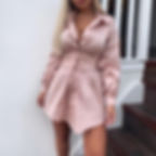 Thumbnail: Elegant belt white office shirt dress Women lantern sleeve