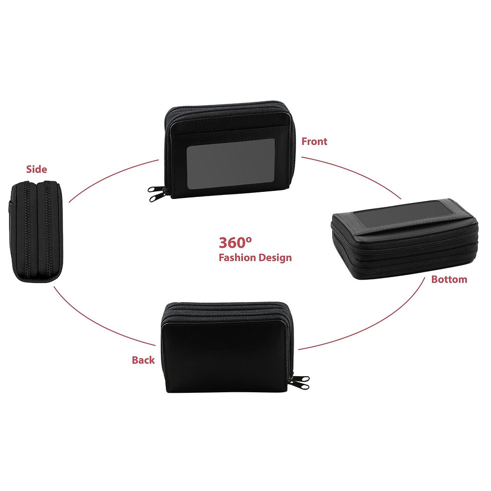 Thumbnail: RFID Genuine Leather Credit Card Wallet for Women w/ ID Display Window