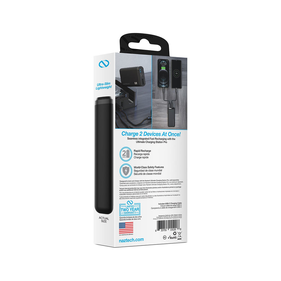 Thumbnail: Naztech 4000mAh USB-C + USB Power Bank with 13 Hours Battery Life