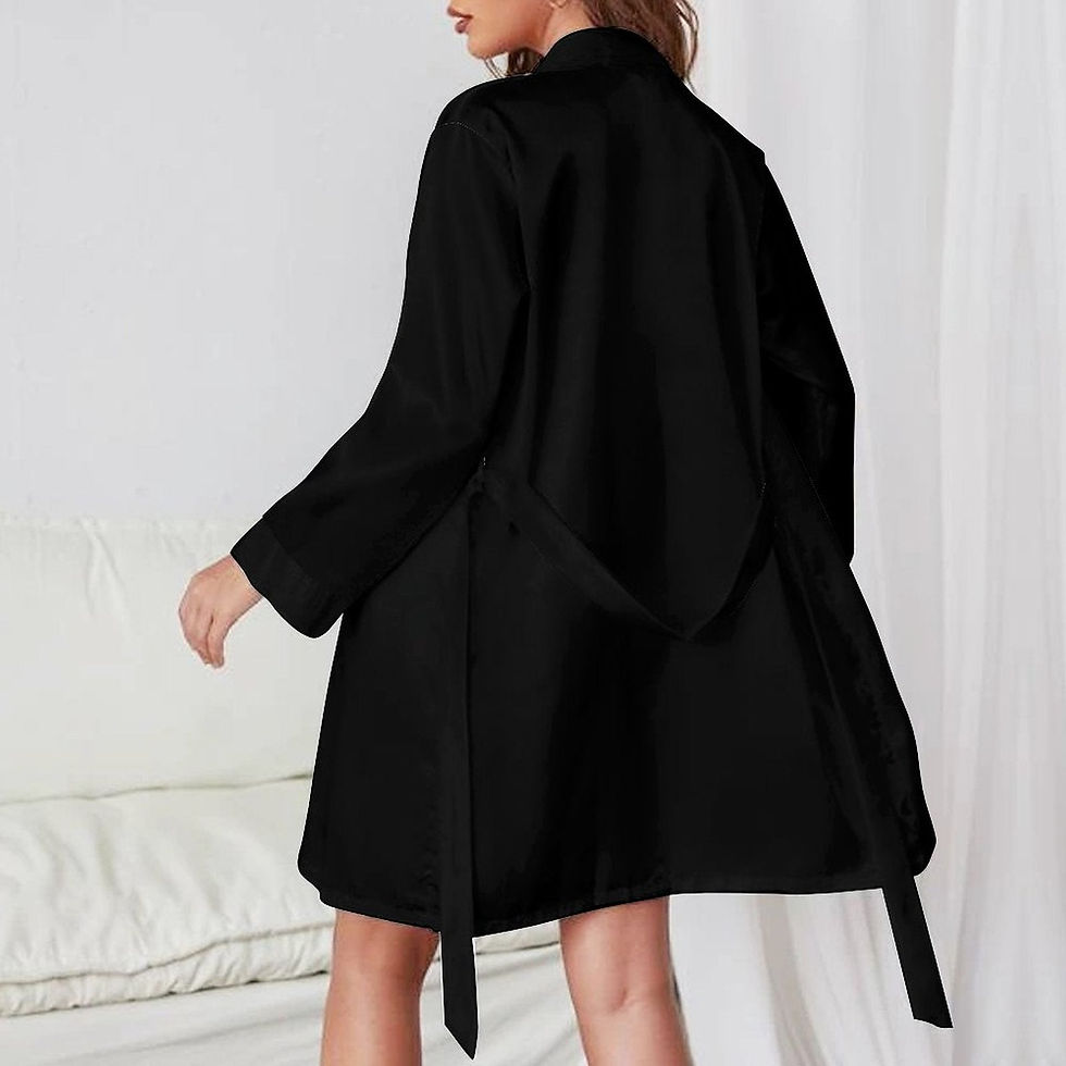 Thumbnail: MUNSIEUR Satin Robe - Elegant Long Sleeve Loungewear for Women