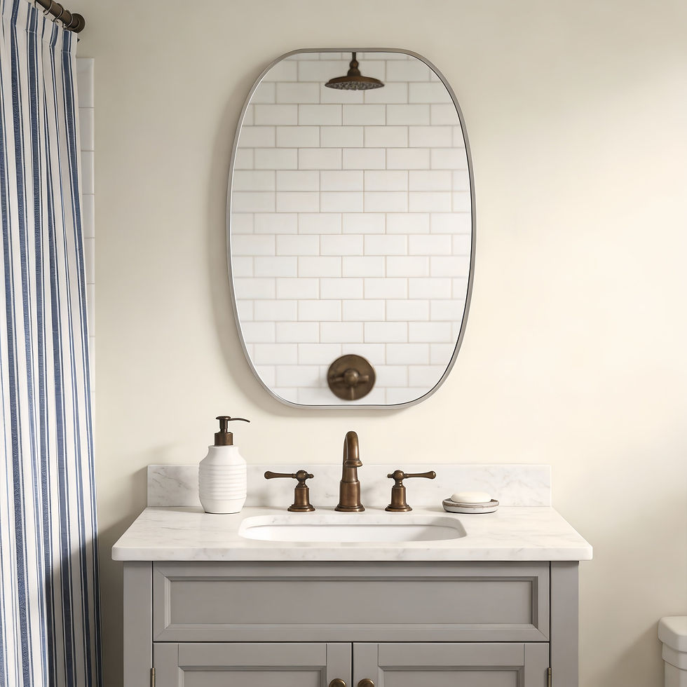 Thumbnail: 20x30 in Metal Framed Oval Vanity Bathroom Mirror for Wall