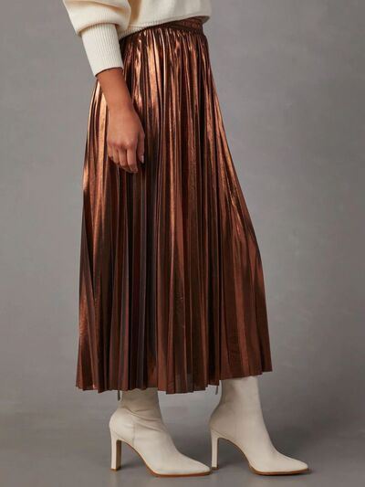 Women's Pleated Midi Skirt – Elegant Autumn Style