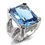 Thumbnail: 7X315 - Rhodium 925 Sterling Silver Ring with AAA Grade CZ Spinel in