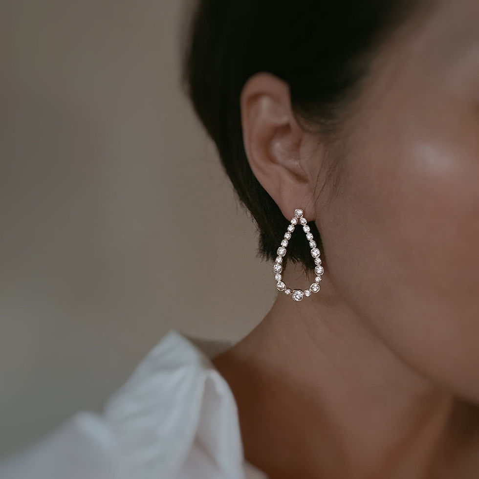 Thumbnail: Sparkle Teardrop Shaped Earrings
