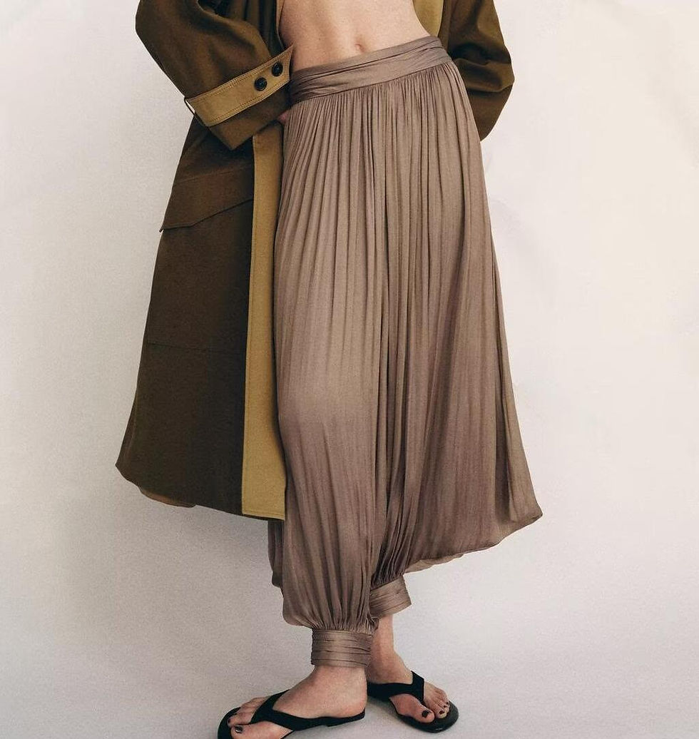 Thumbnail: Women Clothing Top Product Casual Small Pleated Baggy Pants