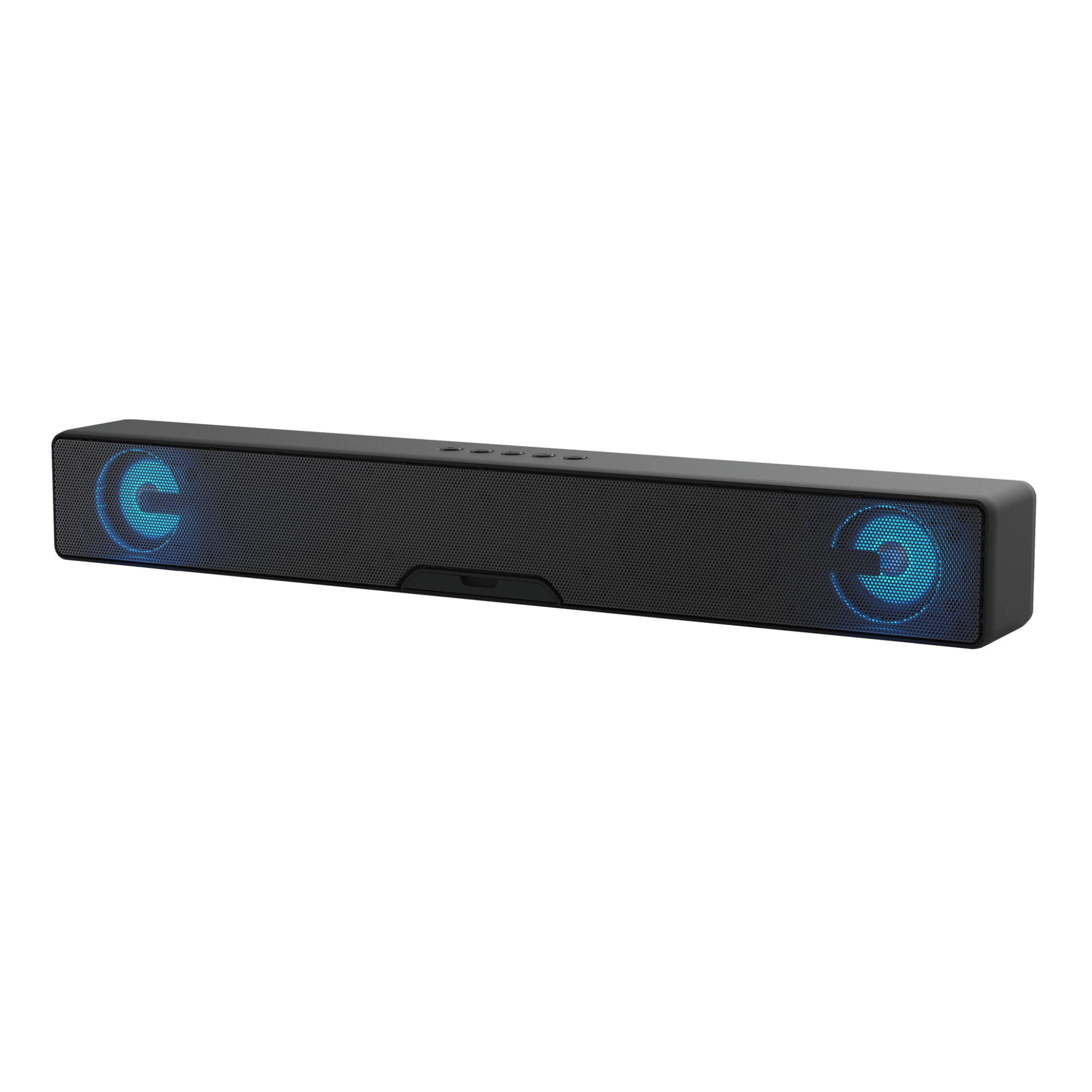 Supersonic Portable Bluetooth Soundbar with LED Lights and Phone Stand